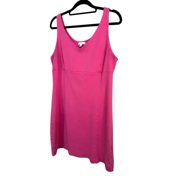 New York & Company Pink Sleeveless Dress Size M Knee Length Cotton Casual - Picture 4 of 6